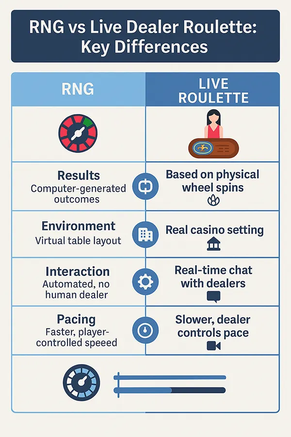 RNG vs Live Dealer Roulette