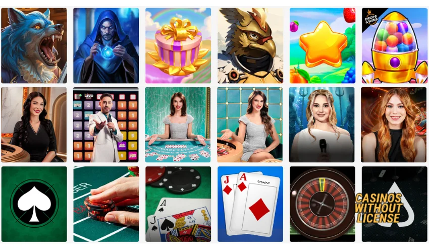 Available games at Slot Casino
