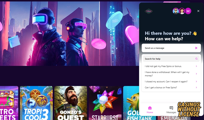 customer support at neonvegas casino 