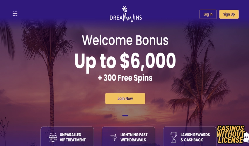 Dreamwins Casino welcome bonus package details 