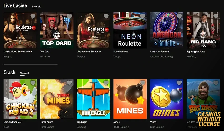 Games and game categories at Hugo