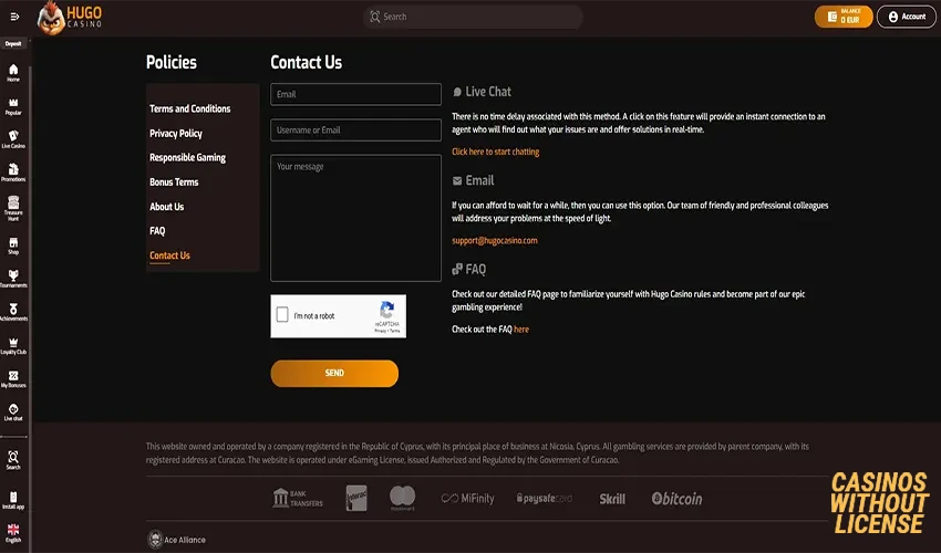Support channels and customer service response time