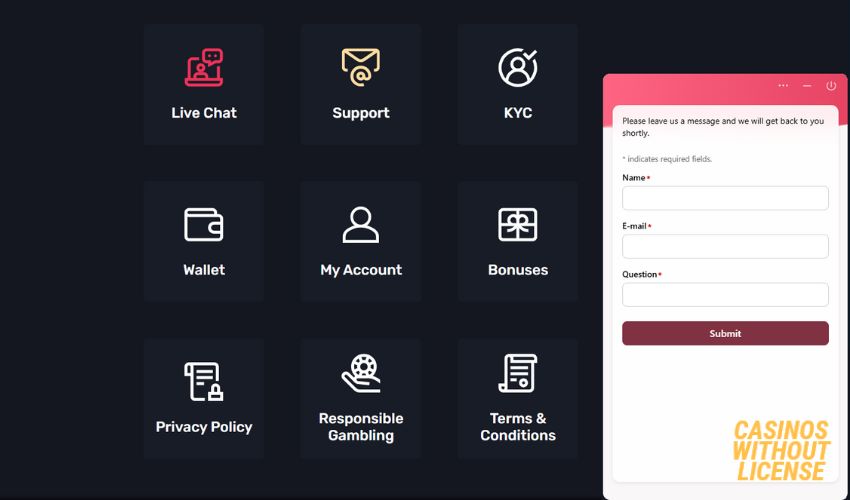 Customer Support at TheSlotz Casino