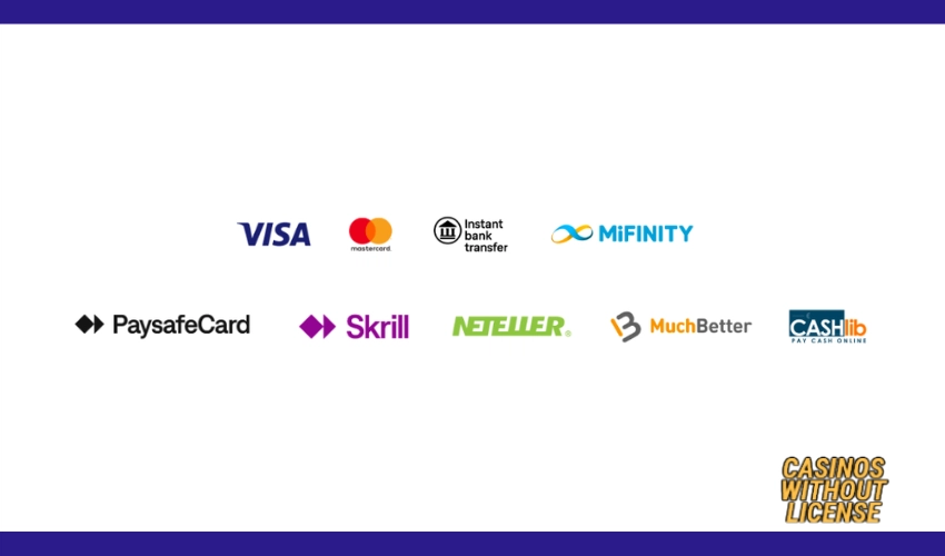 Payment methods at Caxino Online Casino